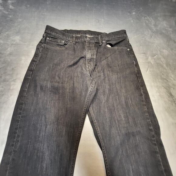 Levis 559 Jeans Mens 35x31 Black Straight Leg Denim Comfort Stretch Mid Rise - Picture 2 of 10